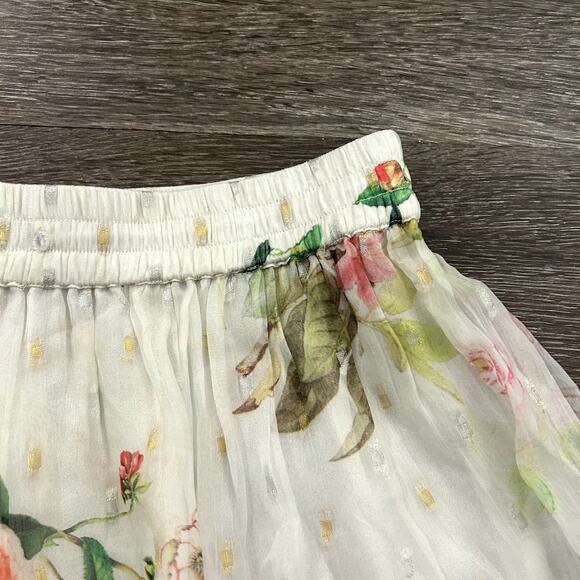 Rococo Sand Floral Tiered Mini Skirt Size M Sheer Ruffle Layered Boho Chic EUC - Picture 12 of 13